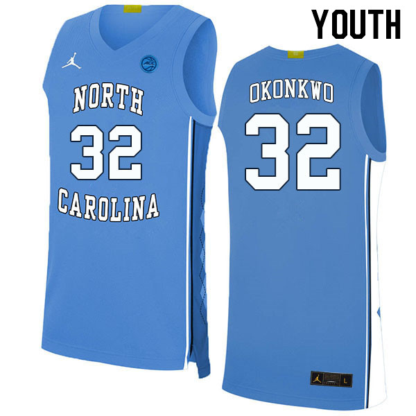 Youth #32 James Okonkwo North Carolina Tar Heels College Basketball Jerseys Stitched Sale-Carolina B